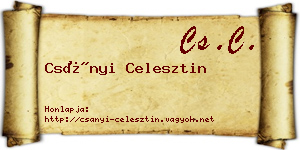 Csányi Celesztin névjegykártya